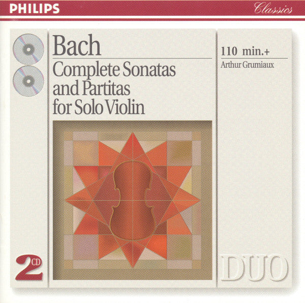 Bach* - Arthur Grumiaux : Complete Sonatas And Partitas For Solo Violin (2xCD, RE, RM)