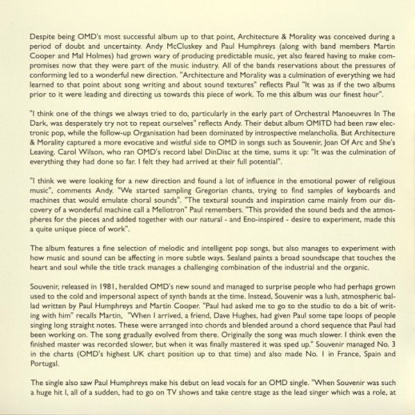 Orchestral Manoeuvres In The Dark : Architecture & Morality (CD, Album, RE, RM, EMI)