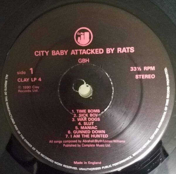 Charged G.B.H* : City Baby Attacked By Rats (LP, Album, RE)