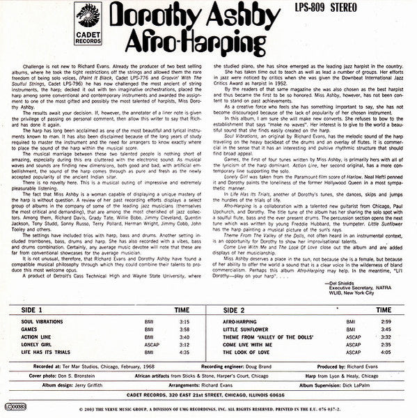 Dorothy Ashby : Afro-Harping (CD, Album, Ltd, RE, RM)