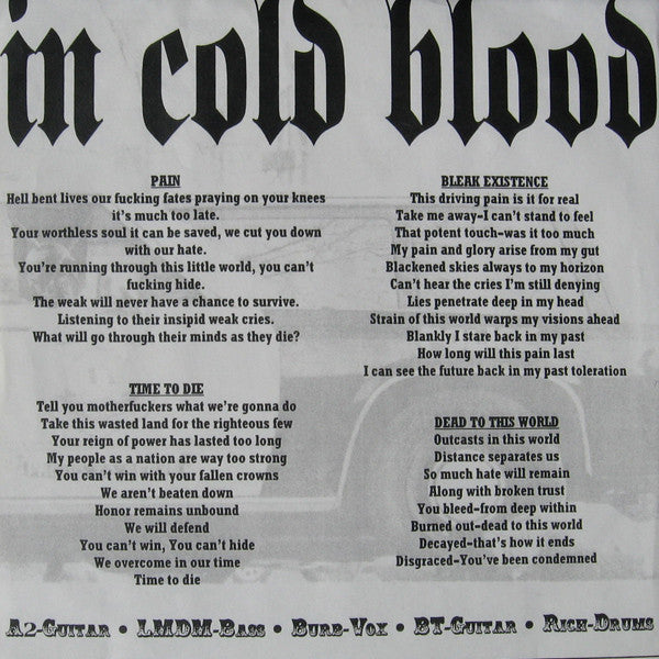 In Cold Blood (2) : In Cold Blood (7", EP)