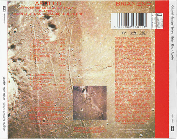 Brian Eno With Daniel Lanois & Roger Eno : Apollo (Atmospheres & Soundtracks) (CD, Album, RE, RM)