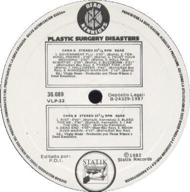 Dead Kennedys : Plastic Surgery Disasters (LP, Album, RE)