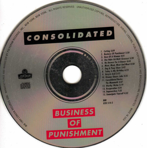 Consolidated : Business Of Punishment (CD, Album)