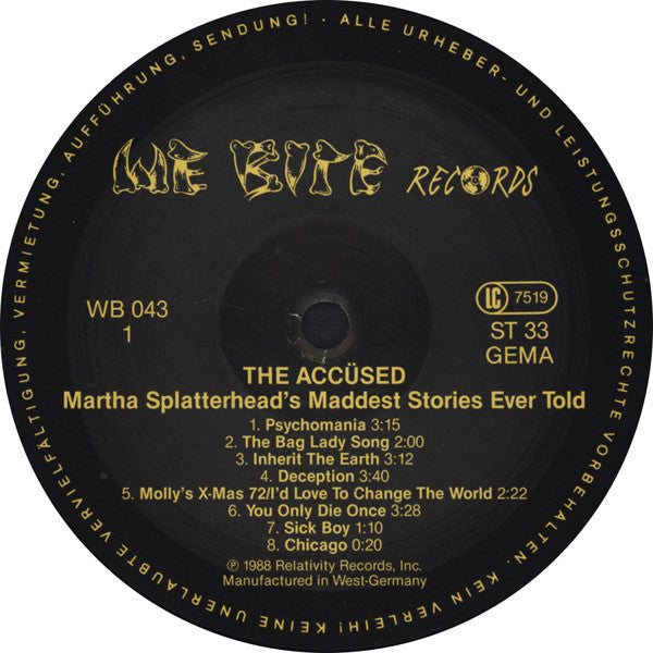 The Accüsed : Martha Splatterhead's Maddest Stories Ever Told (LP, Album)