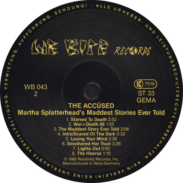 The Accüsed : Martha Splatterhead's Maddest Stories Ever Told (LP, Album)