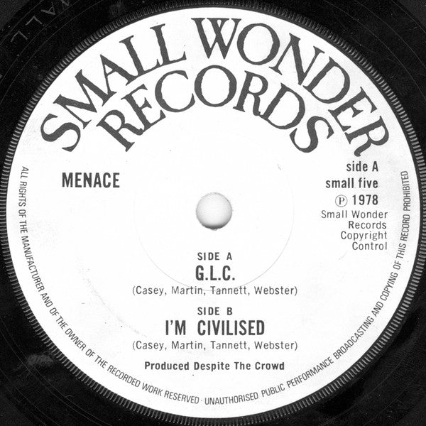 Menace (7) : G.L.C. (7", Whi)