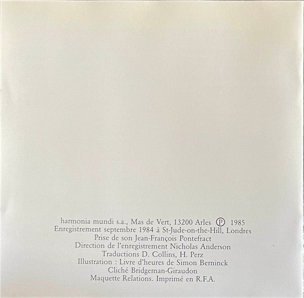 The Hilliard Ensemble : Sumer Is Icumen In (Chants Médiévaux Anglais) (CD, Album)