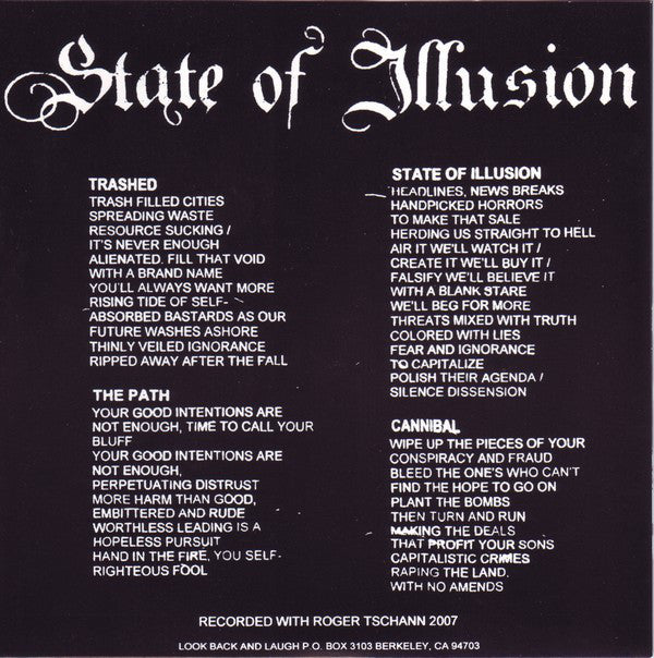 Look Back And Laugh : State Of Illusion (7")