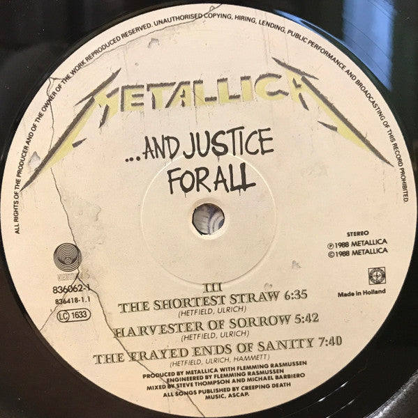 Metallica : ...And Justice For All (2xLP, Album)