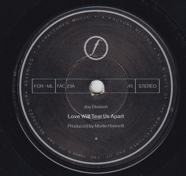 Joy Division : Love Will Tear Us Apart (7", Single)