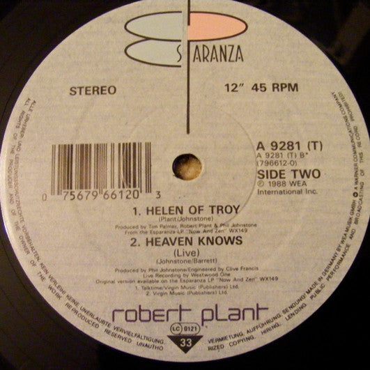 Robert Plant : Ship Of Fools (12")