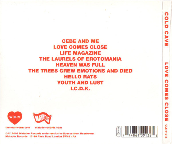 Cold Cave : Love Comes Close (CD, Album)