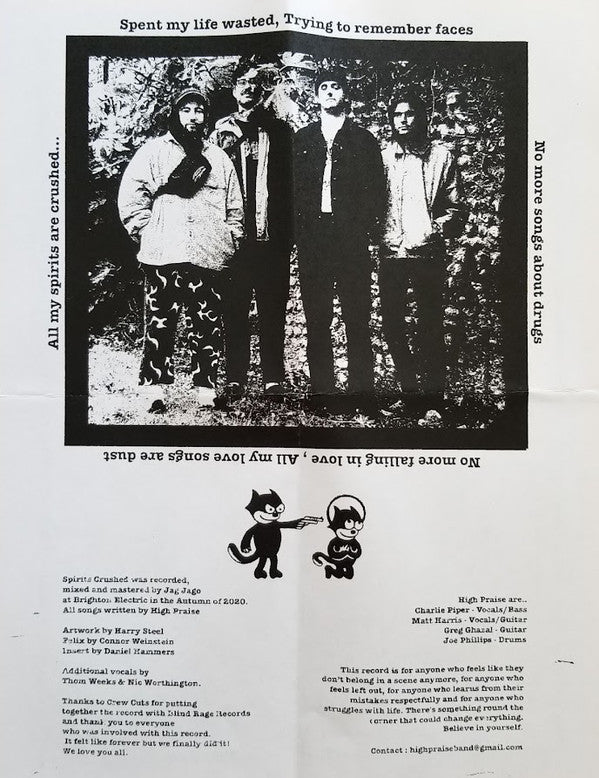 High Praise (3) : Spirits Crushed (7", EP, Ltd)