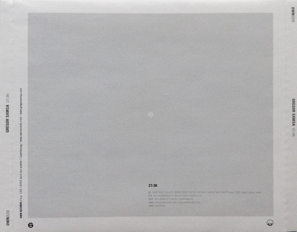 Gregor Samsa (3) : 27:36 (CD, EP)