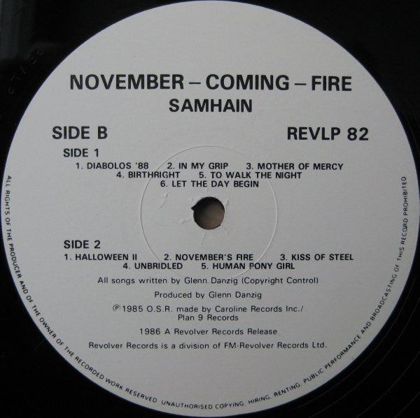 Samhain : November-Coming-Fire (LP, Album)