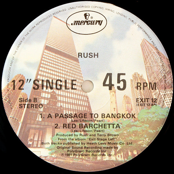 Rush : Live! (12", Single)