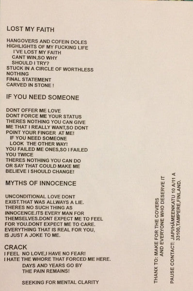 Pause (4) : Lovenom (7")