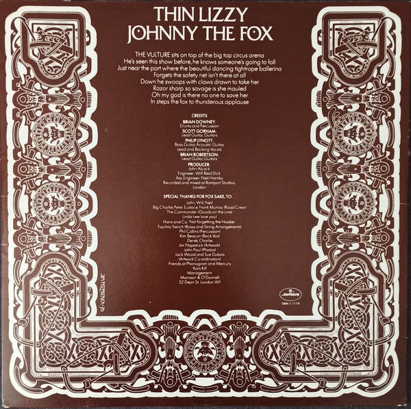Thin Lizzy : Johnny The Fox (LP, Album, San)