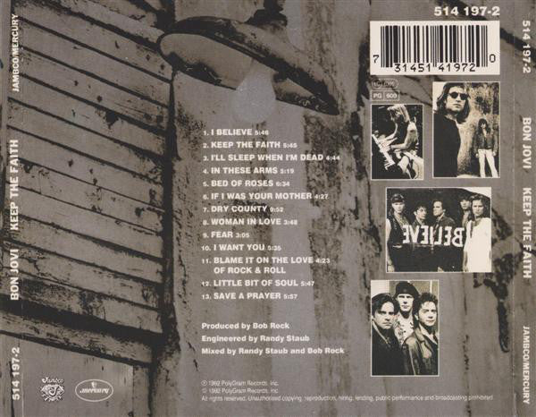 Bon Jovi : Keep The Faith (CD, Album, PRS)