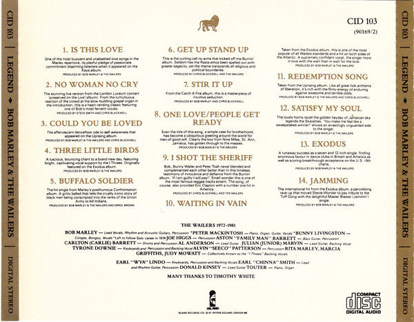 Bob Marley & The Wailers : Legend (The Best Of Bob Marley And The Wailers) (CD, Comp, RE, RM)