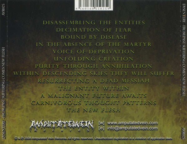 Dysentery : From Past Suffering Comes New Flesh (CD, Album)