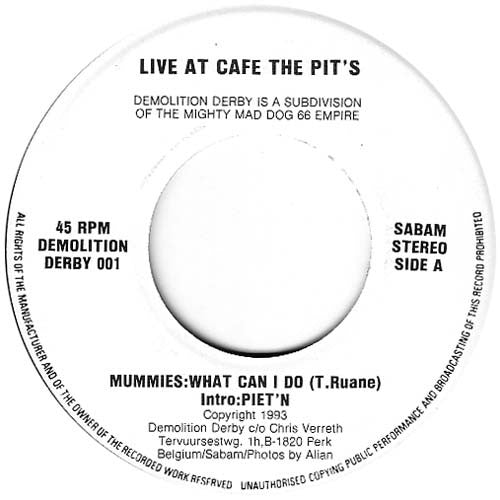 The Mummies / Supercharger (3) : Live At Cafe The Pit's (7")