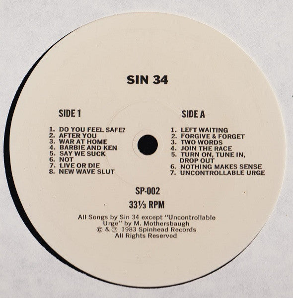 Sin34* : Do You Feel Safe? (LP, Album)