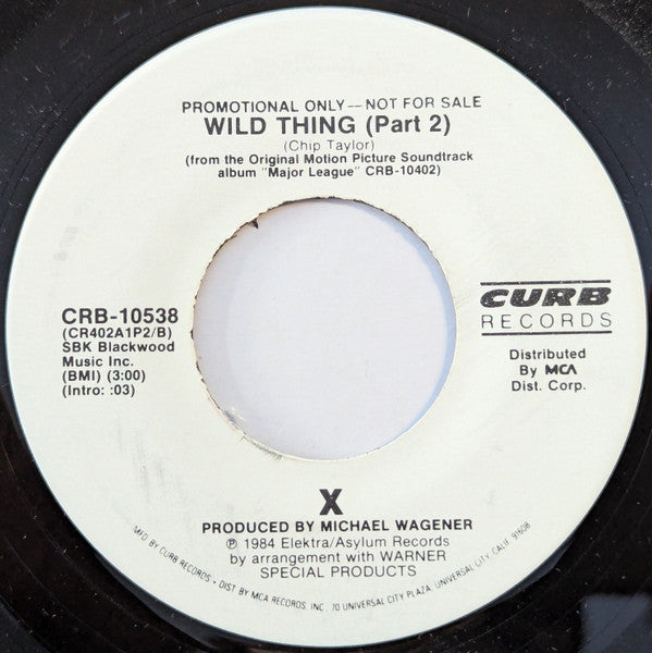 X (5) : Wild Thing (7", Promo)