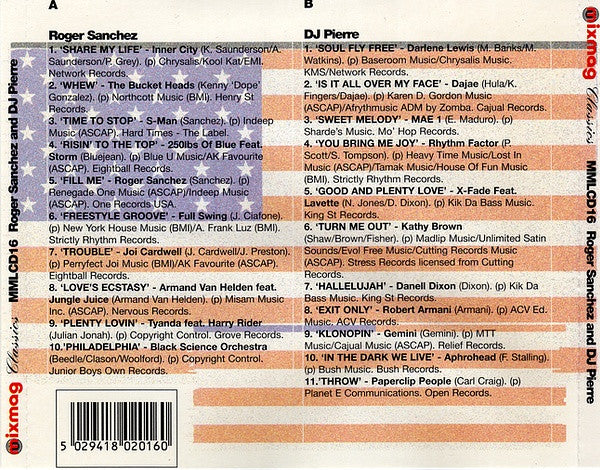 Roger Sanchez / DJ Pierre : Mixmag Classics (CD, Mixed, RE)