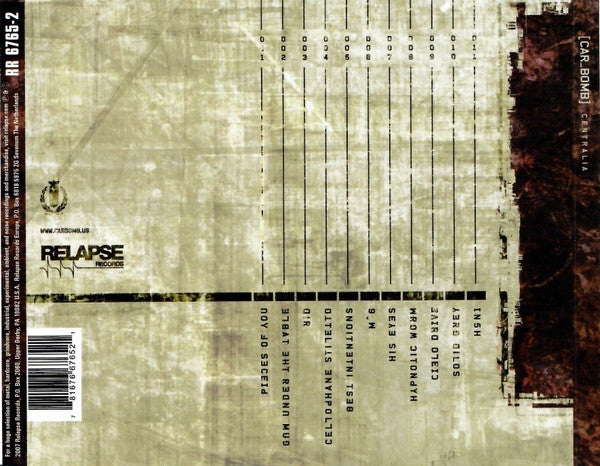 Car Bomb (2) : Centralia (CD, Album)