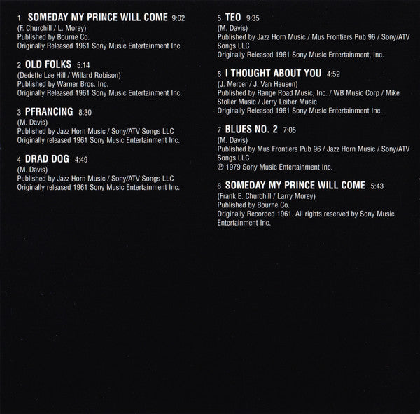 Miles Davis Sextet* : Someday My Prince Will Come (CD, Album, RE)