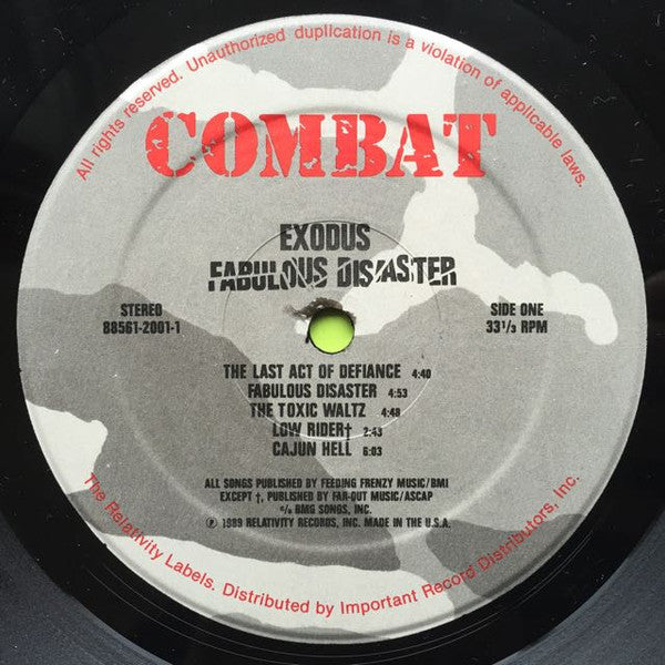 Exodus (6) : Fabulous Disaster (LP, Album, Hau)