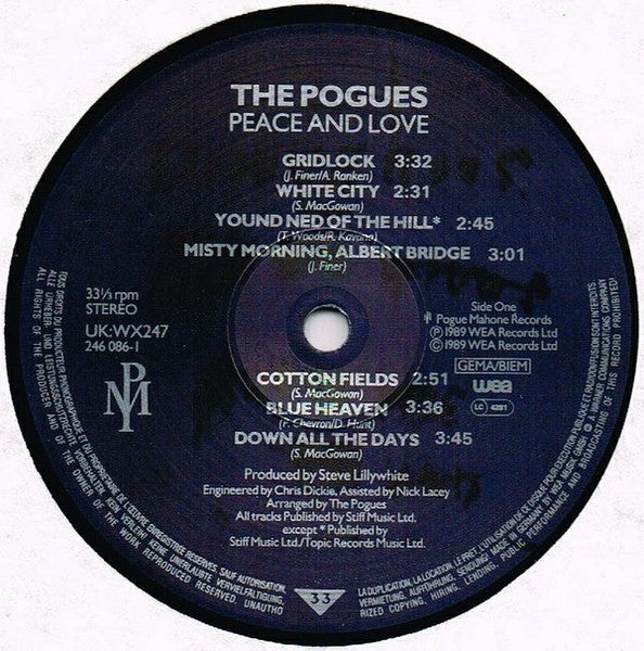 Pogues* : Peace And Love (LP, Album)