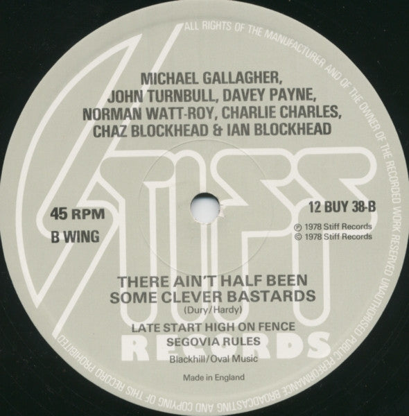 Ian & The Blockheads* : Hit Me With Your Rhythm Stick (12")