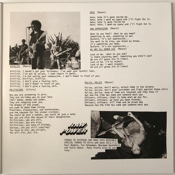Raw Power (2) : Screams From The Gutter (LP, Album, RE, Whi)