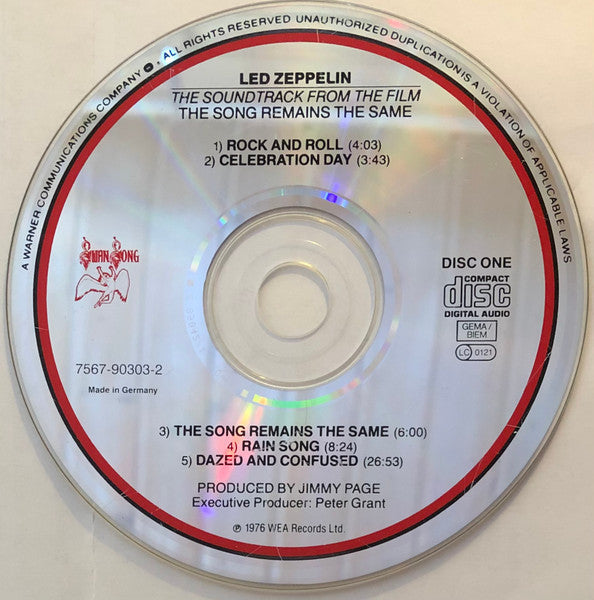 Led Zeppelin : The Soundtrack From The Film The Song Remains The Same (2xCD, Album, RE, Fat)