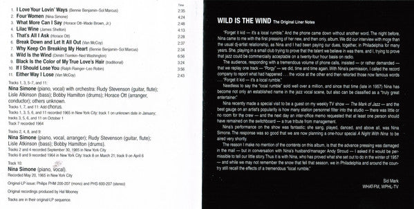Nina Simone : Wild Is The Wind (CD, Album, RE, RM)