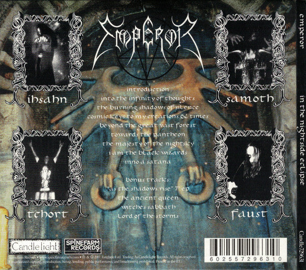 Emperor (2) : In The Nightside Eclipse (CD, Album, RE, RM, Dig)
