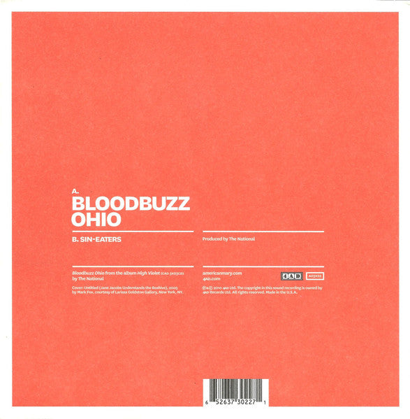The National : Bloodbuzz Ohio (7", Single, Ltd, Opt)