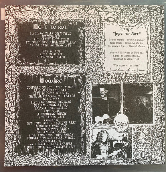 Erupt (7) : Left To Rot (7", EP, Ltd, Gre)