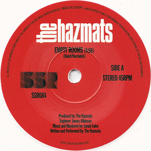 The Hazmats : Empty Rooms (7", Ltd, Whi)