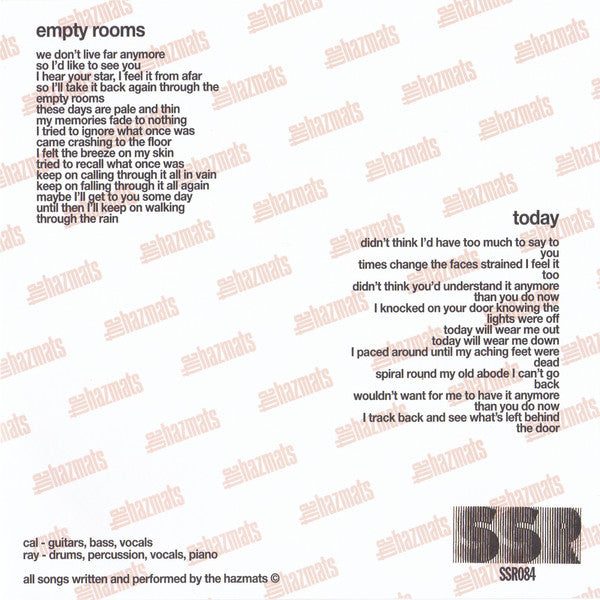 The Hazmats : Empty Rooms (7", Ltd, Whi)