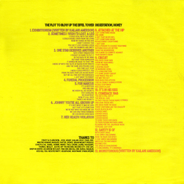 The Plot To Blow Up The Eiffel Tower : Dissertation, Honey (LP, Album)