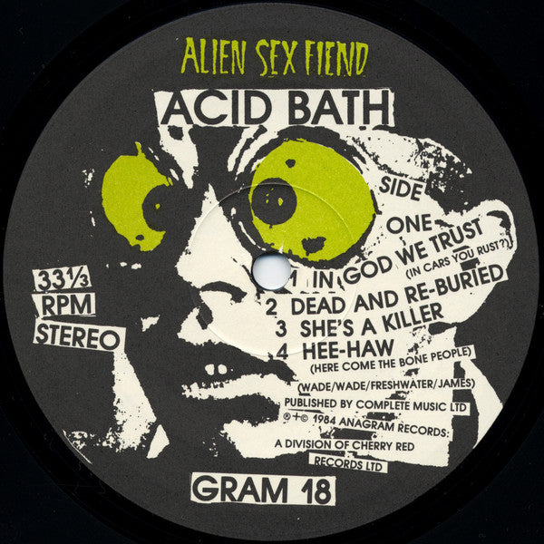 Alien Sex Fiend : Acid Bath (LP, Album)