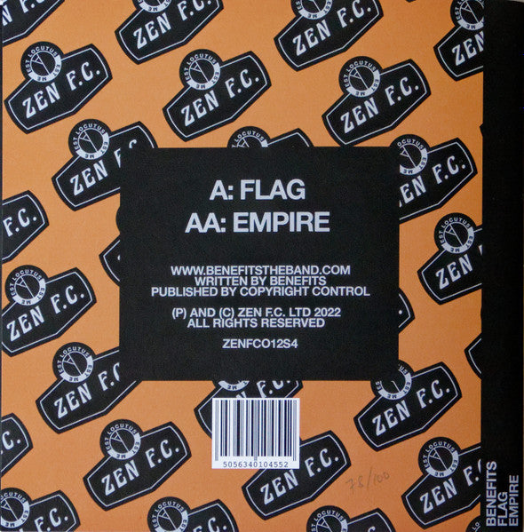 Benefits (2) : Flag / Empire (7", Single, Ltd, Num, Ref)
