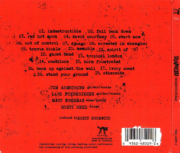 Rancid : Indestructible (CD, Album, Dig)