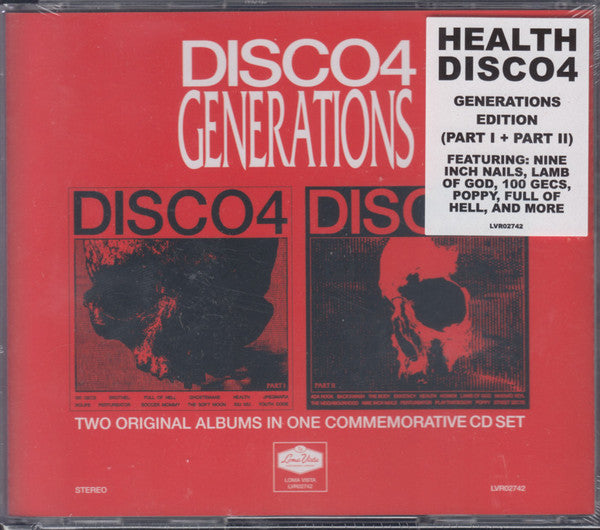 HEALTH (2) : Disco4 Generations (CD, Album + CD, Album + Comp, RE)