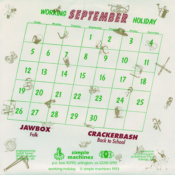 Jawbox / Crackerbash : September (7", Single)