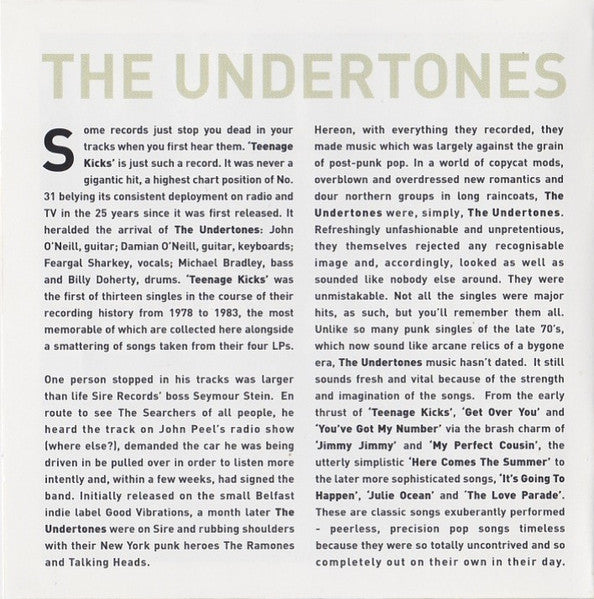 The Undertones : The Best Of The Undertones (Teenage Kicks) (CD, Comp)